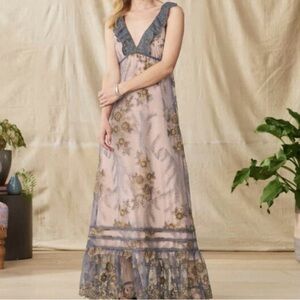 Sundance Elegant Floral Lace Maxi Dress XXl-117